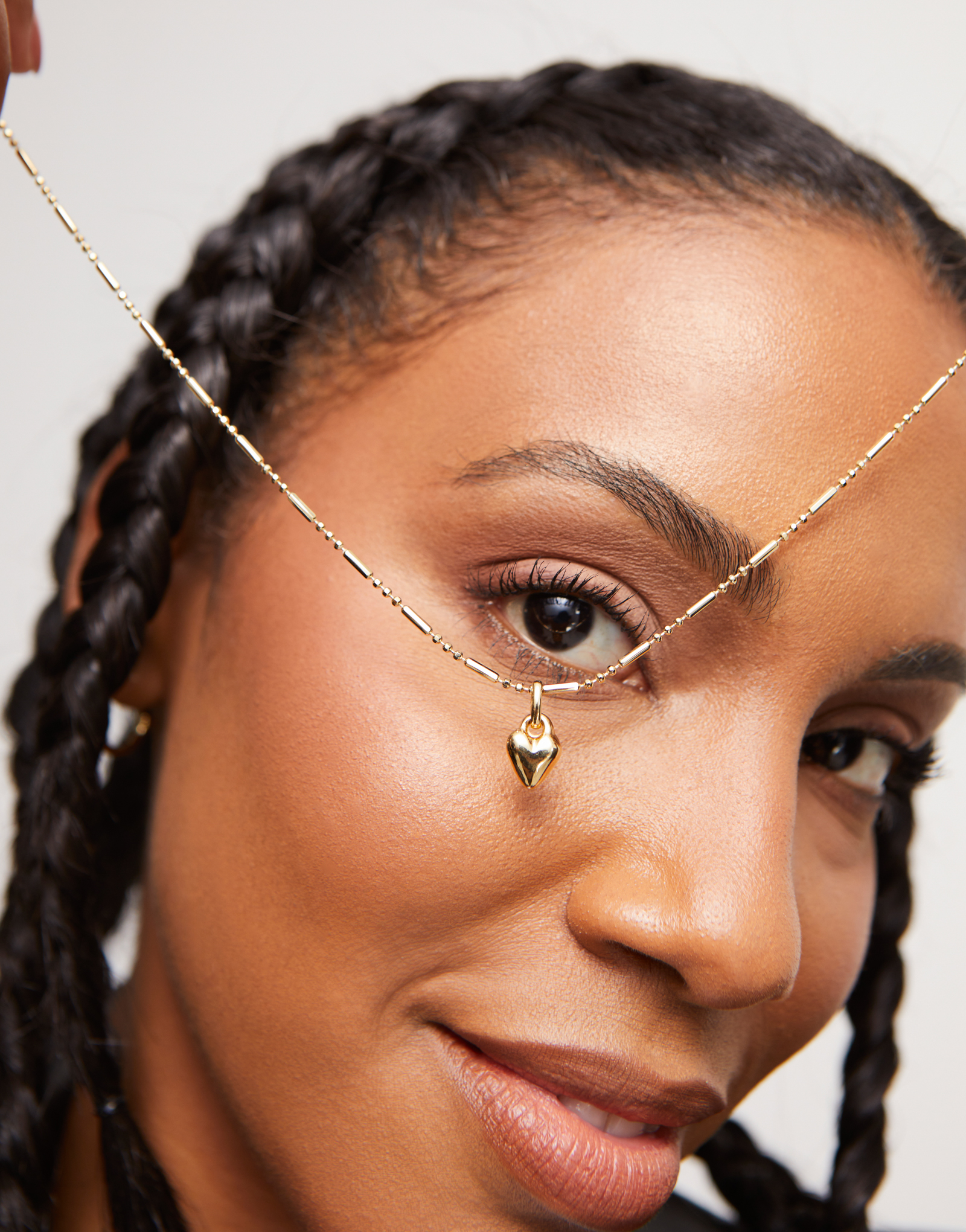 Heart-shaped charm, Golden, large thumbnail